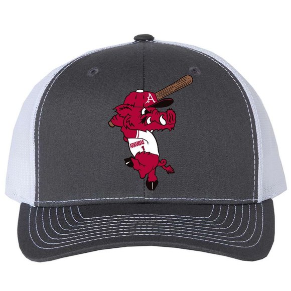 Ribby at Bat 3D Snapback Trucker Hat- Charcoal/ White - Picture 1 of 2